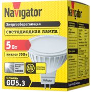 Лампа светодиодная 94 129 NLL-MR16-5-230-4K-GU5.3 5Вт 4000К нейтр. бел. GU5.3 380лм 220-240В Navigator 94129