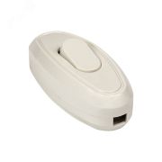 Выключатель проходной на шнур для бра белый 6А