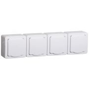 Гермес PLUS Розетка четырехместная наружная белая IP54