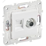 SKANDY Розетка двойная TV+RJ45 кат.5E SK-A14W арктический белый IEK
