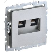 BRITE Розетка компьютерная двойная RJ45 кат.5E РК10-2-БрА алюминий
