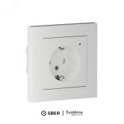 ATLASDESIGN SMART РОЗЕТКА с заземл., со шт., Zigbee, L+N, 16А, мех., БЕЛЫЙ