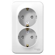 Розетка 2-м ОП Blanca 16А IP20 250В с заземл. защ. шторки бел. SE BLNRA011201